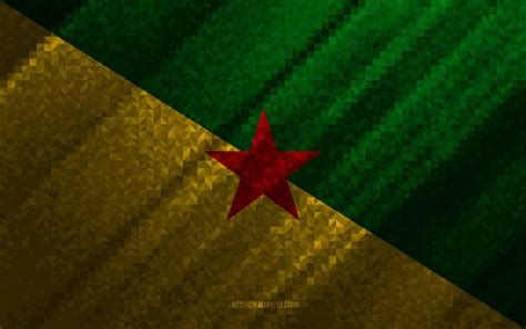 Download imagens Bandeira da Guiana Francesa, abstração multicolorida, mosaico de bandeira da ...