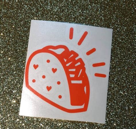 Taco Vinyl Decal Taco Decal Taco Sticker Taco Car Decal Etsy