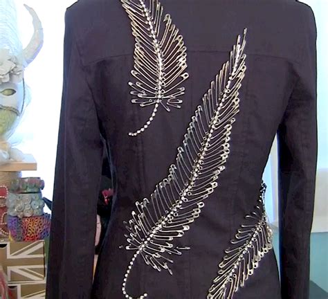 Mark Montano Safety Pin Feather Jacket Diy