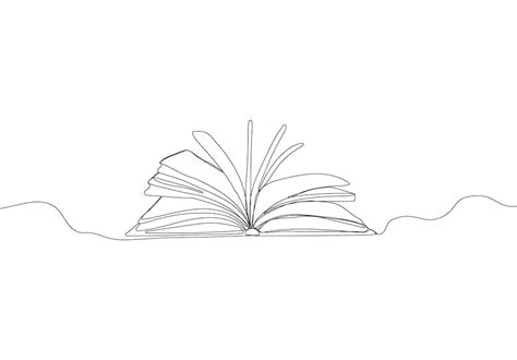 Premium Vector | Book continuous one line drawing open book with flying ...