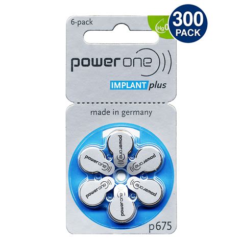 Power One IMPLANT Plus Battery Size P675 Mercury Free 300 Pcs