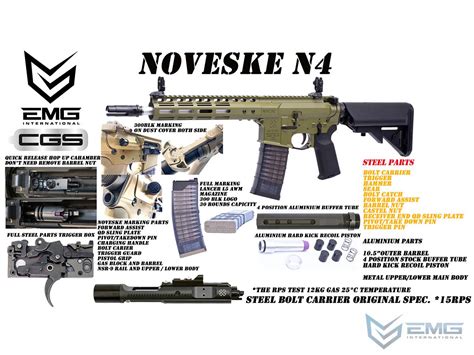 Emg Cgs Series Noveske Licensed N Gen Gas Blowback Airsoft Rifle By