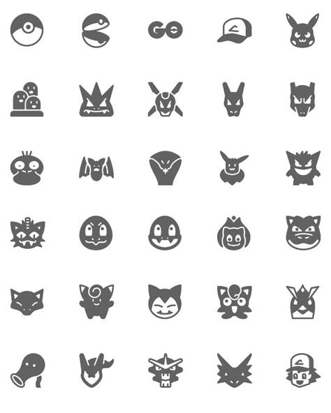 Free Pokemon GO Icons - Vector line and solid Icons collection pack for ...