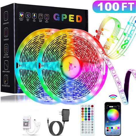 100FT 30M LED Strip Light Smart RGB 5050 SMD Led Light Strip Music