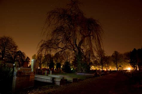 cemetery, dark, graveyard, night, spooky, sullen, tree 4k wallpaper - Coolwallpapers.me!