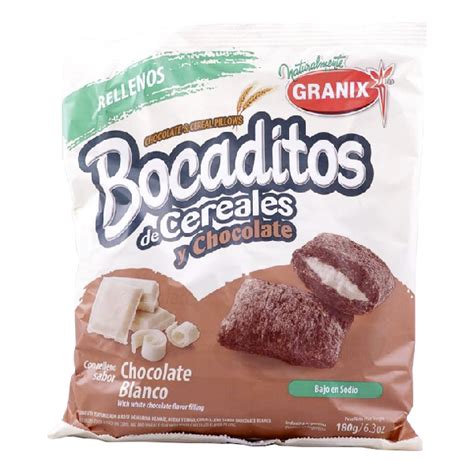 Bocaditos Granix Cereales Rellenos Con Chocolate Blanco X 180 G Súper