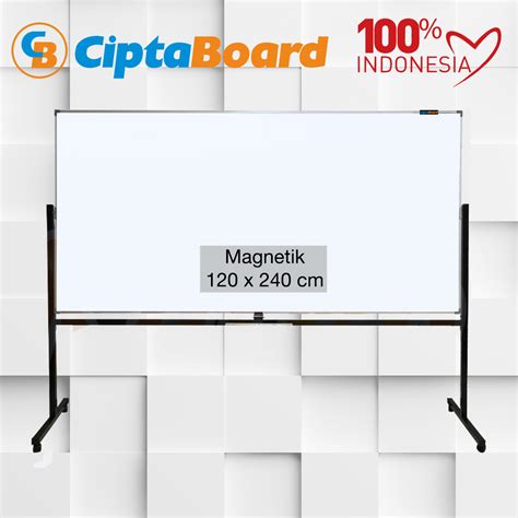 Papan Tulis Whiteboard Standing Magnet Single Face Cipta 120 X 240 Cm