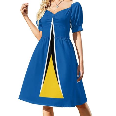 St Lucia Flag Dress Summer Outfits For Women 2024 Birthday Dress For