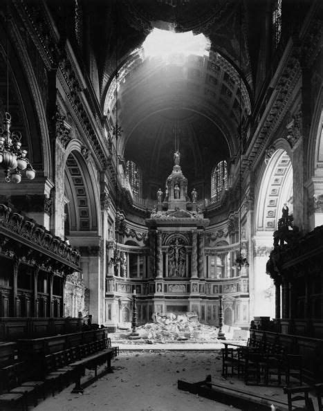 St Pauls Cathedral After A Direct Hit During The Blitz In London