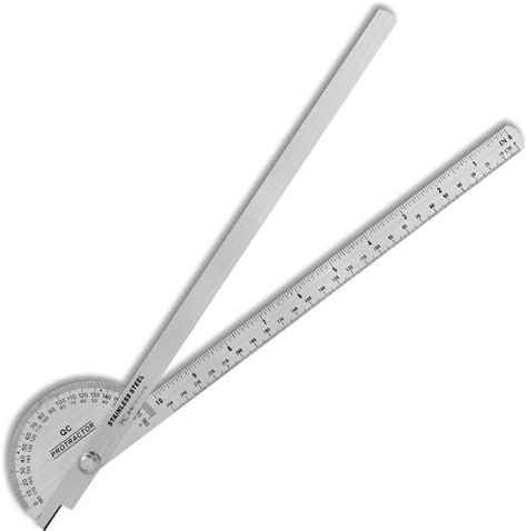 Forogore Stainless Steel Protractor Degrees Two Arm Ruler