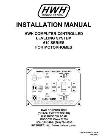 HWH 610 Series Computer Controlled Hydaulic Leveling System