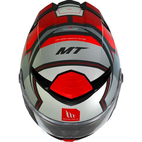 Casco Moto Integrale Mt Helmets Thunder Sv Pental B Rosso Opaco