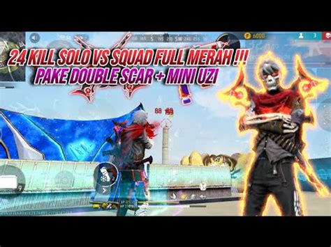 Coldgod Bercanda Solo Vs Squad Full Merah Pake Double Scar Mini Uzi