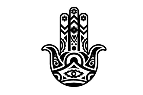 Download Hamsa Design Black and White SVG File - Download Free SVG Cut ...