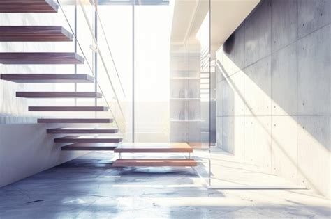 Premium Photo Beautiful Modern Loft Staircase View