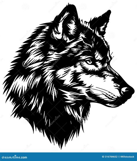 Wolf Head Silhouette Illustration Stock Photo - Image of cartoon, clipart: 316784652