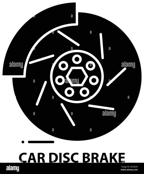 Car Disc Brake Icon Black Vector Sign With Editable Strokes Concept Illustration Stock Vector