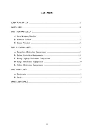 Makalah Administrasi Kepegawaian Kelompok Pdf