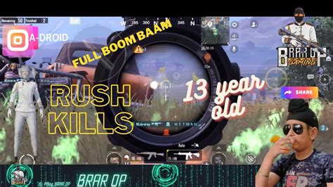 Todays Rush Gameplay Kills Bgmi 13 Year Old Full Boom Baam YouTube