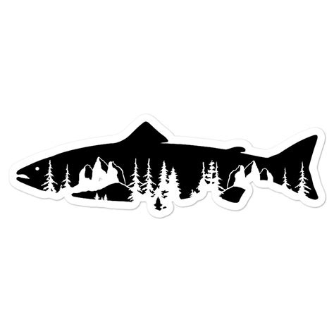 Trout Trees Decal Sticker Fly Fishing Decal Fishing Etsy