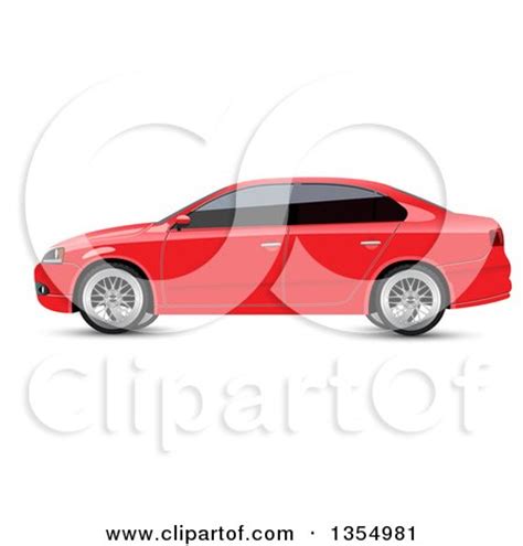 Clipart of a Red Sedan Car with Dark Window Tint - Royalty Free Vector Illustration by vectorace ...