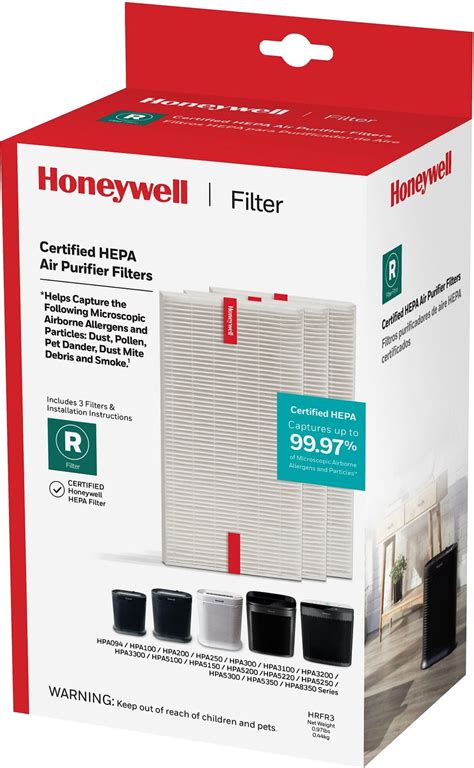 Honeywell R Type Hepa Air Purifier Replacement Filter 3 Count