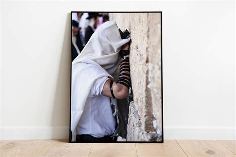 Jewish Kotel Wall Art Jewish Prayer With Tallit and Tefillin at the ...