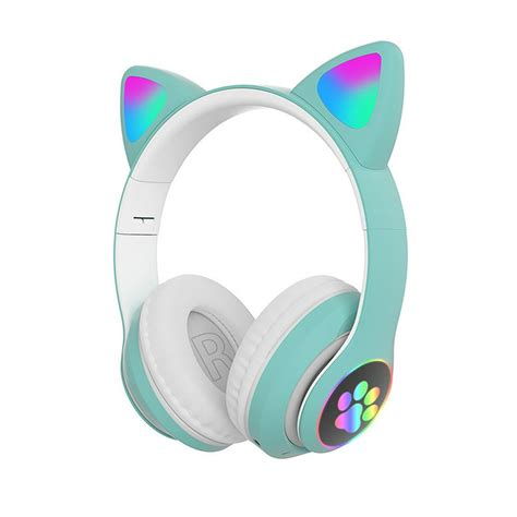 Dcenta Stn 28 Over Ear Music Headset Glowing Cat Ear Headphones