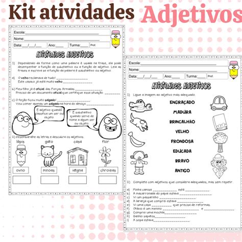 Kit Atividades Adjetivos Educa Market