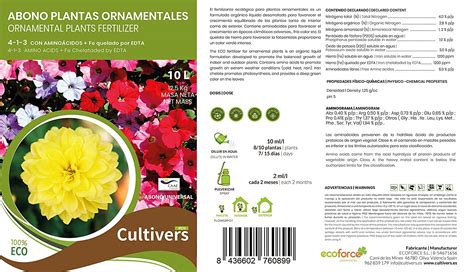 Abono Plantas Ornamentales L Quido Ecol Gico Cultivers