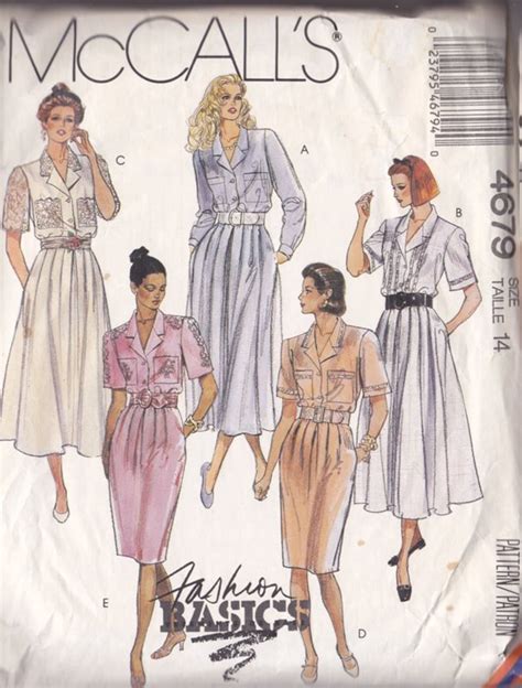 Misses Shirtwaist Dress Pattern Mccall S No Size Etsy