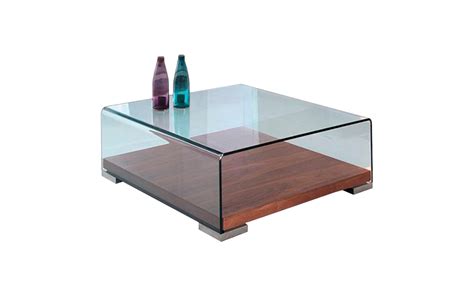 Mesa De Centro Vidrio Curvo Base Madera Home Loft 2022