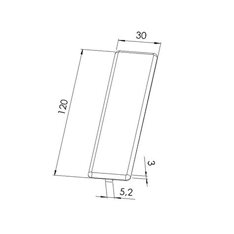 Embout profilé aluminium 6 mm 120x30 mm Noir elcom shop