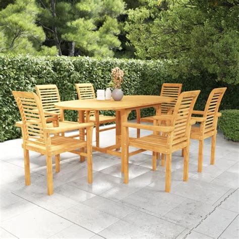 YIN Salon De Jardin 7 Pcs Bois De Teck Massif 3059590 Cdiscount Jardin