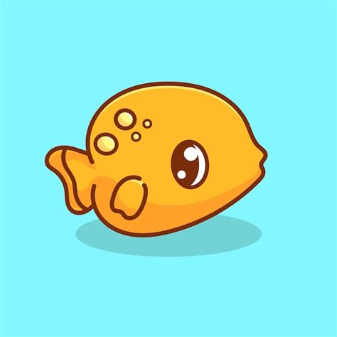 Premium Vector Fish Cartoon Mascot Vector Design Flat Cute Smile