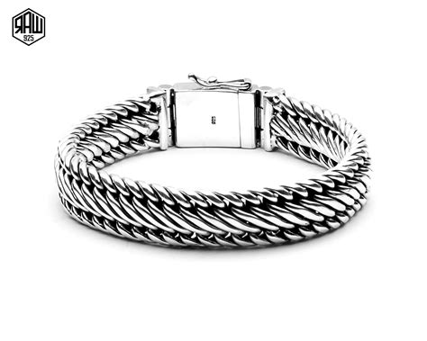 Silver Rope Bracelet Mens Sterling Silver Rope Bracelet Etsy