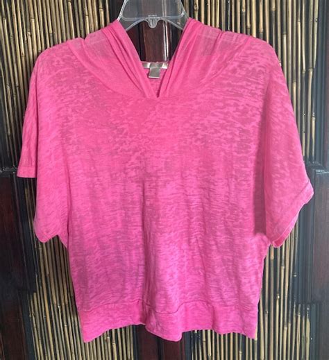 Vintage Hot Barbie Pink Sheer Hood Burnout Summer Bea Gem