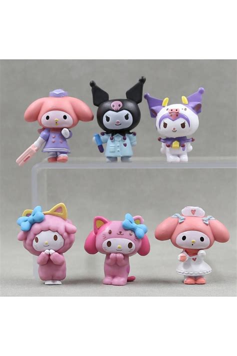 Hd Marketim Mini Figür 6 lı Set Sanrio Kuromi My Melody Karakter Figür