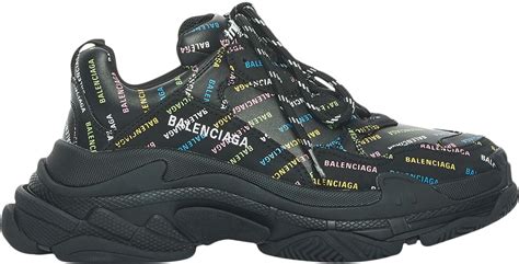 Balenciaga Triple S Allover Logo Black Multicolor W 524039w2fa81083