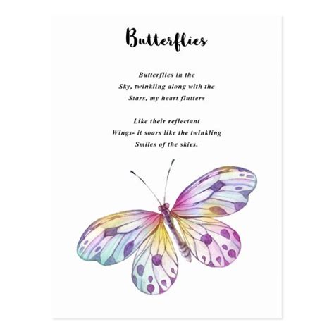 Butterflies Poem Postcard Au