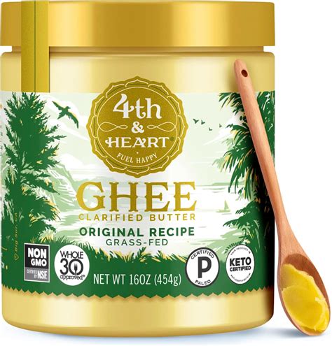 4th And Heart Original Grass Fed Ghee Clarified Butter Keto Pasture Raised