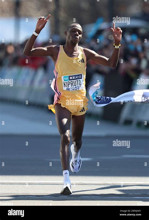 Correction Benson Kipruto Of Kenya Crosses The Finish Line During Men