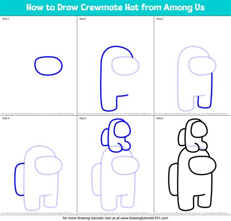 How To Draw Crewmate Hat From Among Us Printable Step By Step Drawing