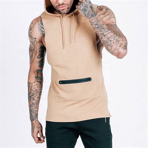 2021 New Fashion Wholesale Sleeveless Streetwear Hoodie Plain Hoodies For Men