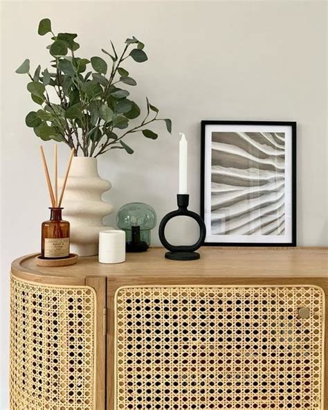 Ankhara Sideboard Black Stain Oak Rattan MADE