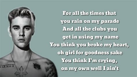 Love Yourself Justin Bieber Full Lyrics YouTube