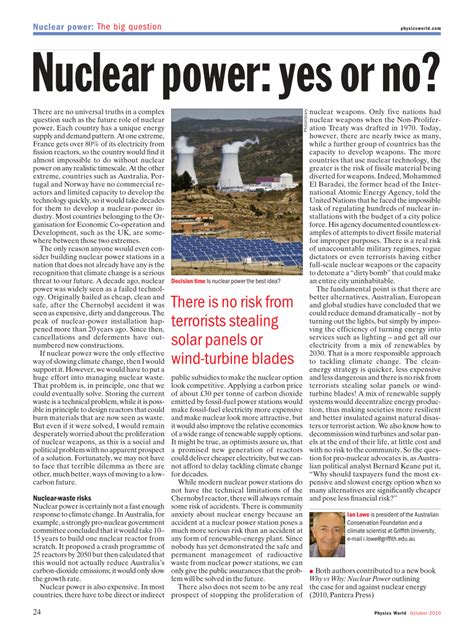 Pdf Nuclear Power Yes Or No