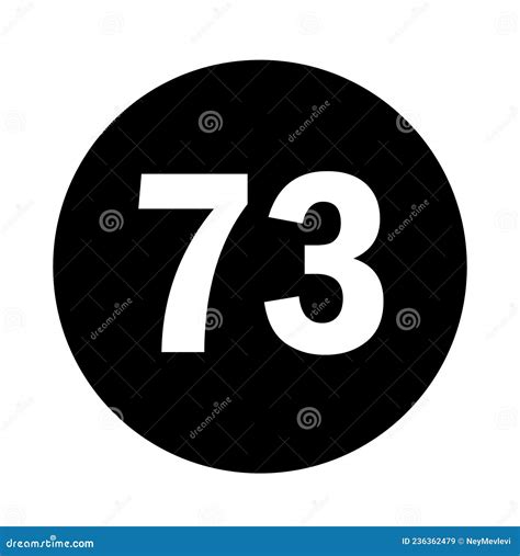 Number 73 Logo With Black Circle Background Stock Vector Illustration