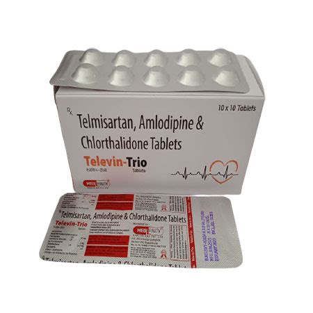 Televin Trio Telmisartan Amlodipine Chlorthalidone Tablets