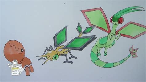 How to draw Pokemon: No. 328 Trapinch, No. 329 Vibrava, No. 330 Flygon ...